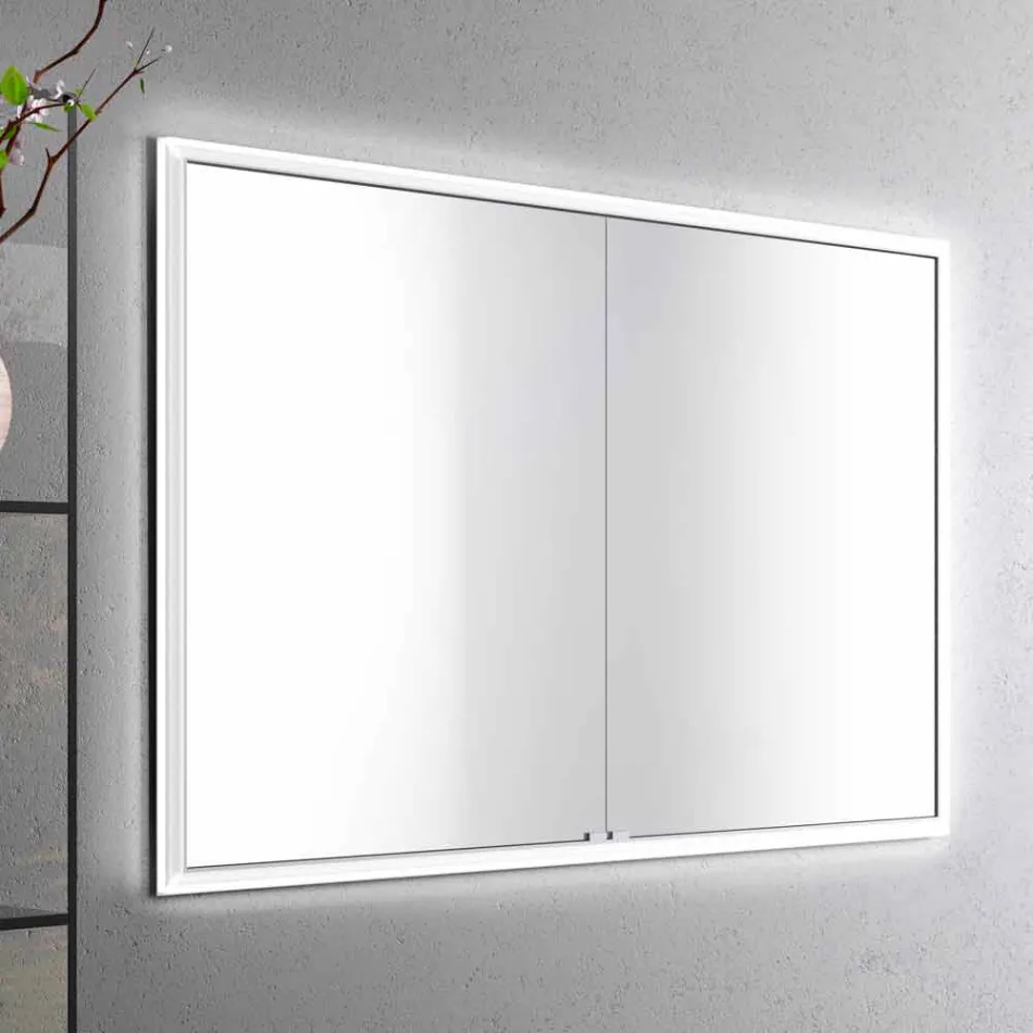 Mirror LED paket med 2 dörrar modern design inbyggd, Adele Viadurini
