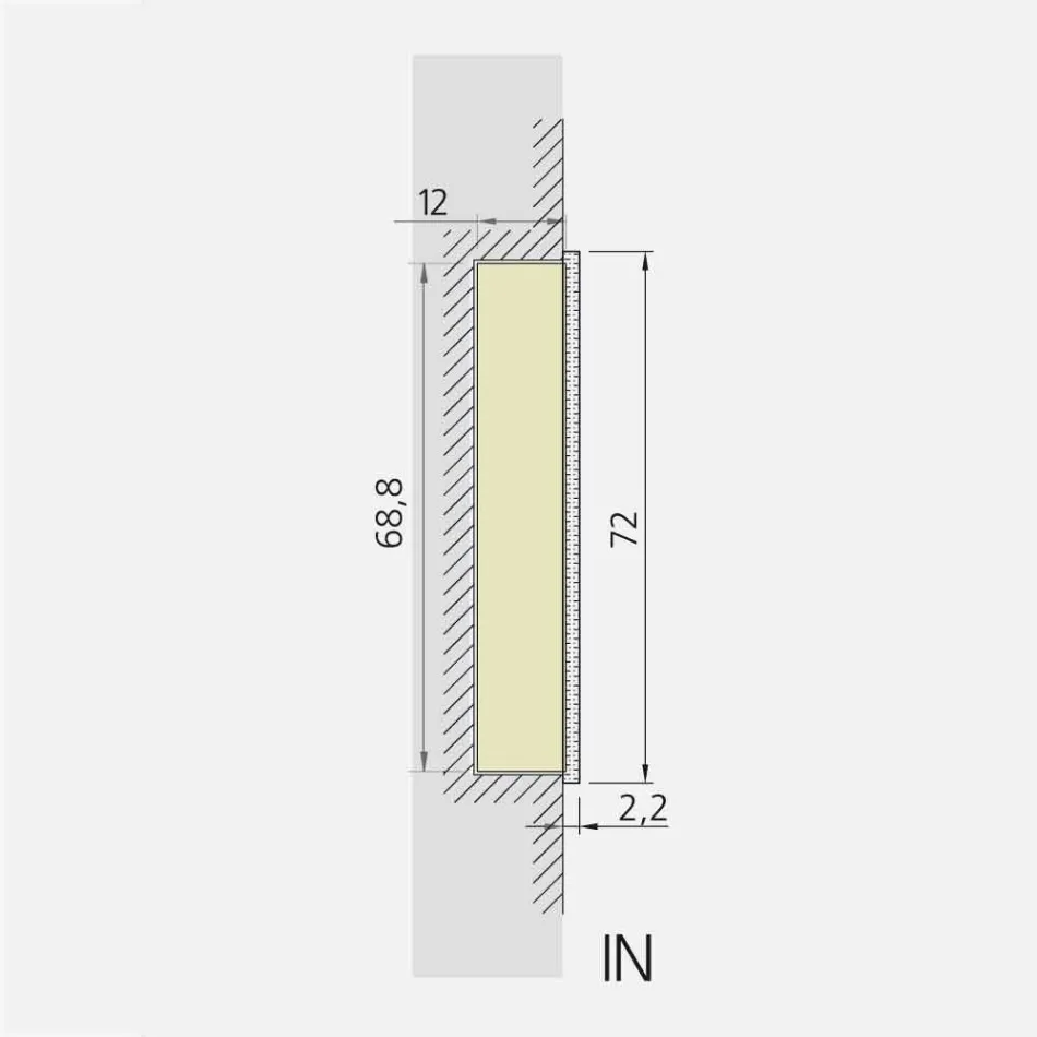 Mirror LED paket med 2 dörrar modern design inbyggd, Adele Viadurini