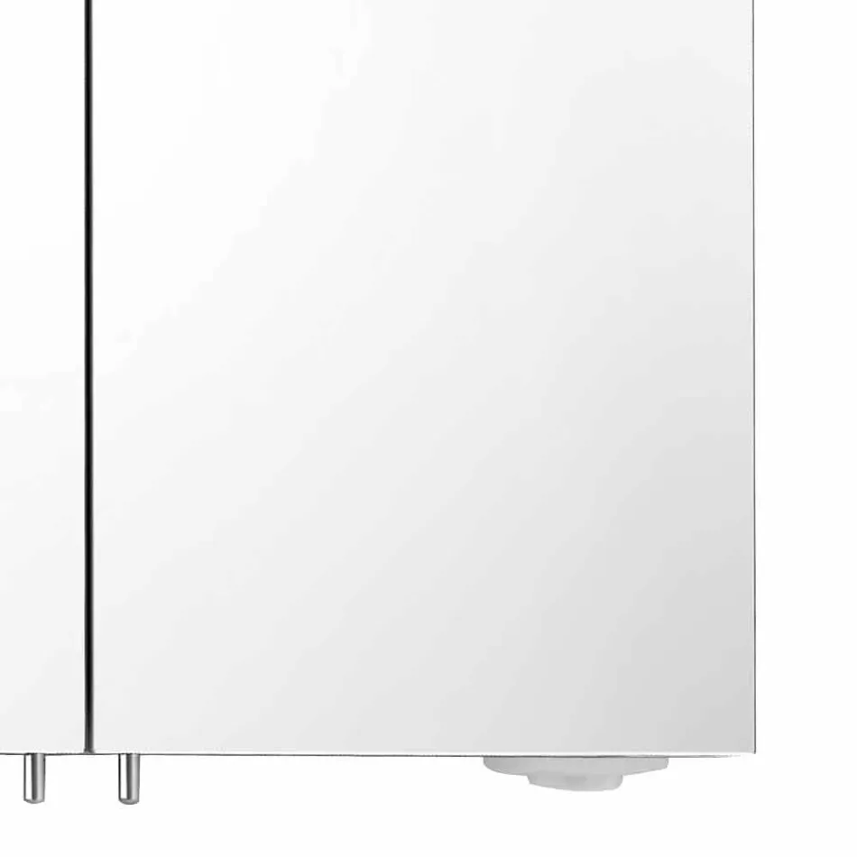 Modern behållarspegel med 2 dörrar i silvermålad aluminium - Alfio Viadurini