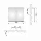 Modern behållarspegel med 2 dörrar i silvermålad aluminium - Alfio Viadurini