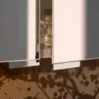 Modern behållarspegel med 3 kristalldörrar och 3 LED-lampor - Maxi Viadurini