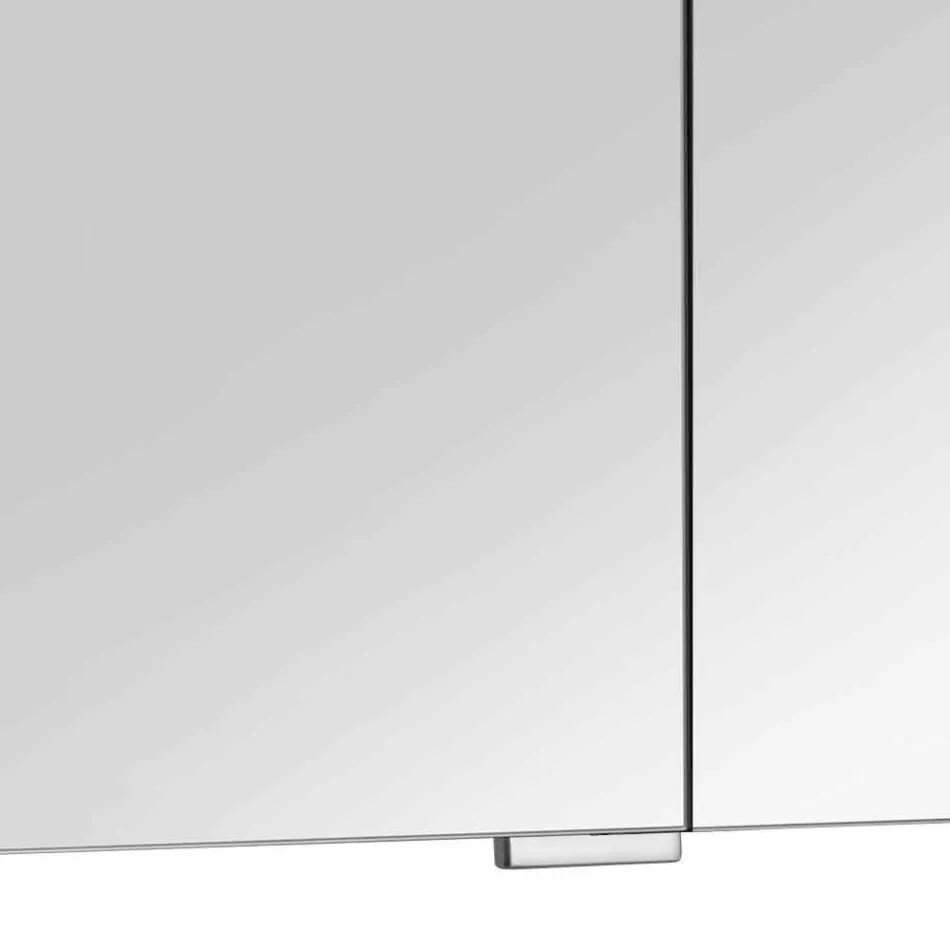 Modern behållarspegel med 3 kristalldörrar och 3 LED-lampor - Maxi Viadurini