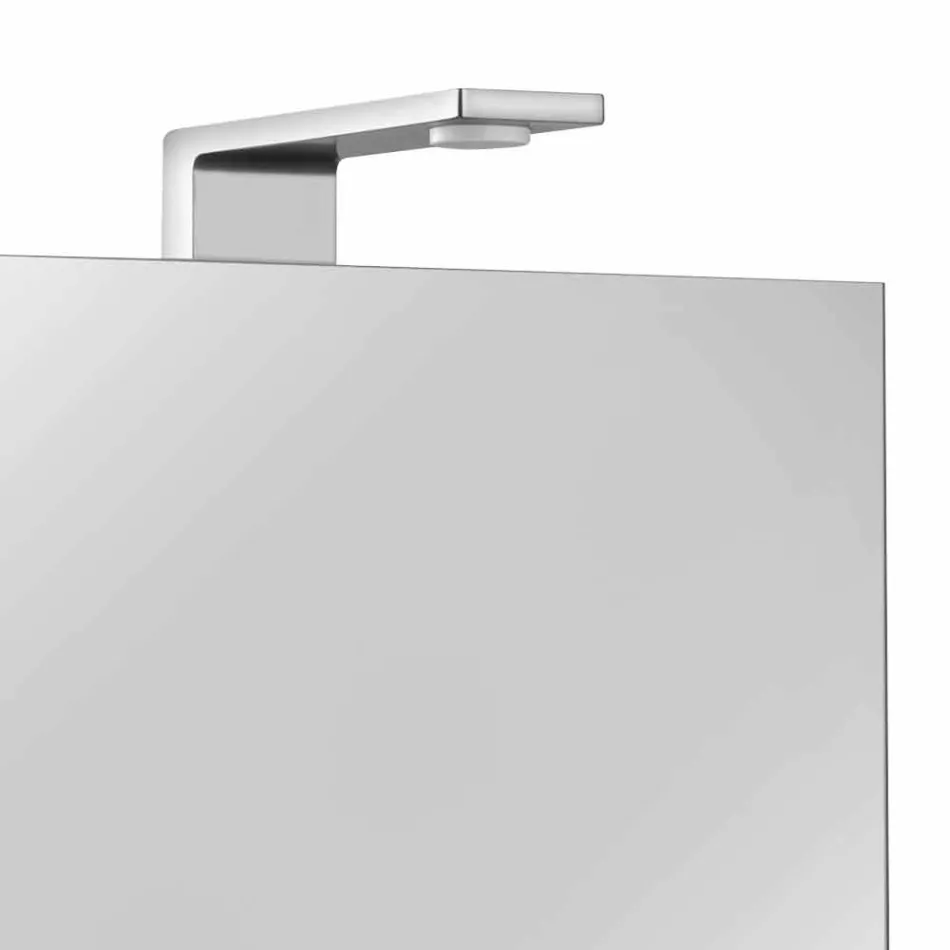 Modern behållarspegel med 3 kristalldörrar och 3 LED-lampor - Maxi Viadurini