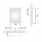 Modern behållarspegel med gångjärnsdörr och LED-belysning - Alfio Viadurini