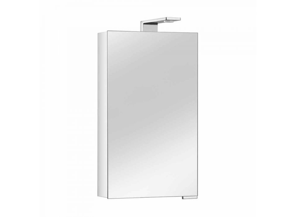 Modern förvaringsspegel med kristalldörr och kromdetaljer - Maxi Viadurini