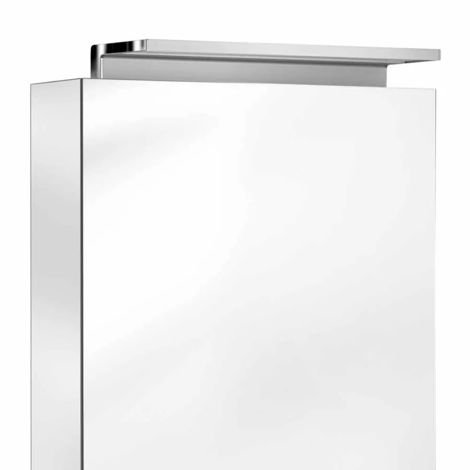 Modern förvaringsspegel med kristallhyllor och LED-ljus - Bramo Viadurini