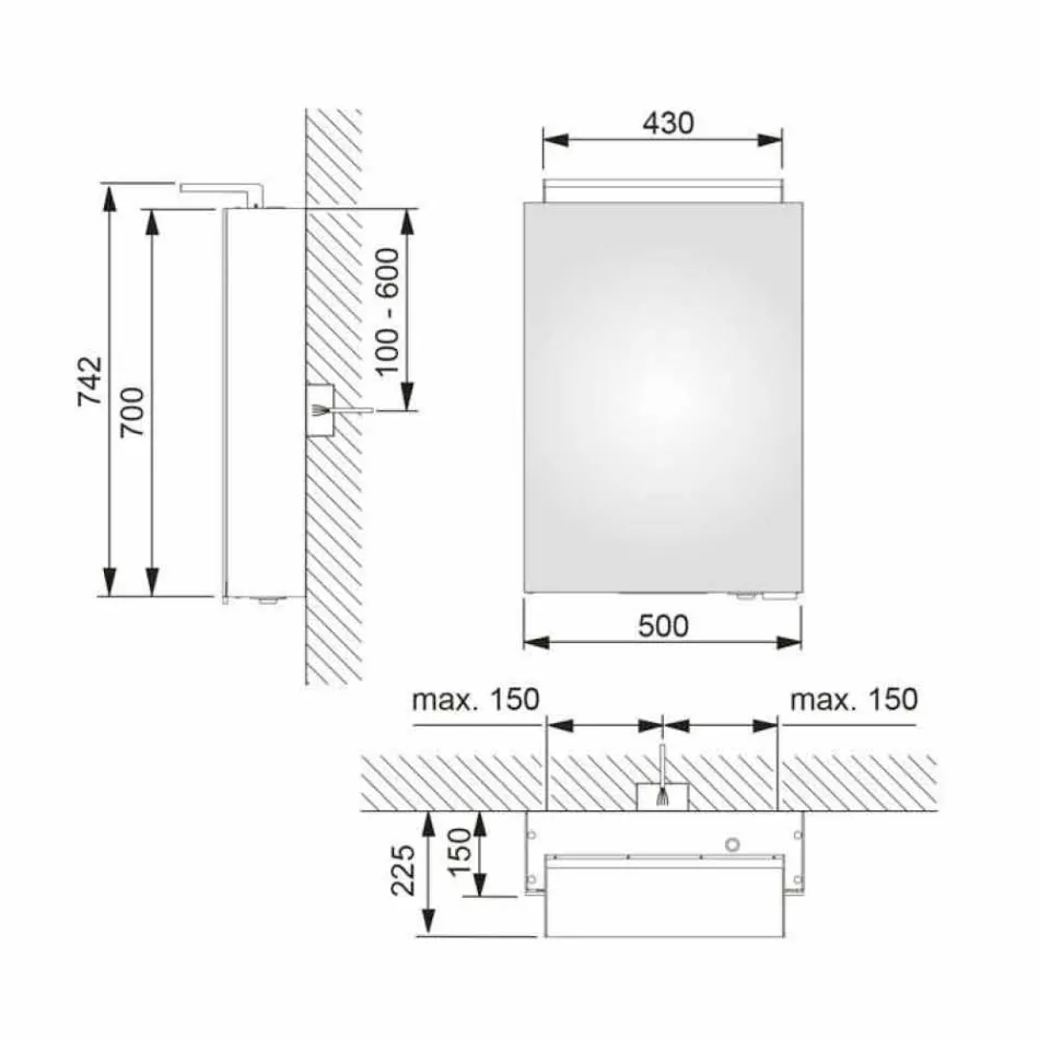 Modern förvaringsspegel med kristallhyllor och LED-ljus - Bramo Viadurini