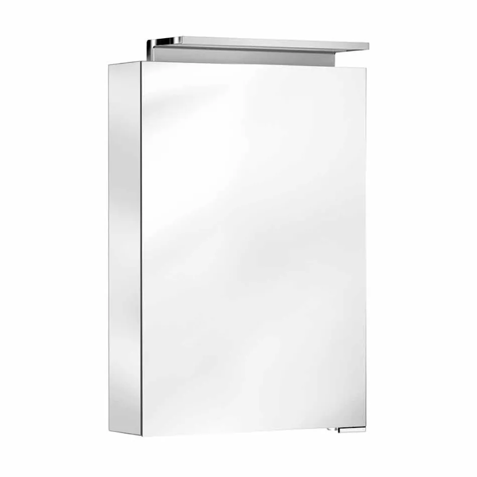 Modern förvaringsspegel med kristallhyllor och LED-ljus - Bramo Viadurini