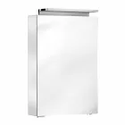 Modern förvaringsspegel med kristallhyllor och LED-ljus - Bramo Viadurini