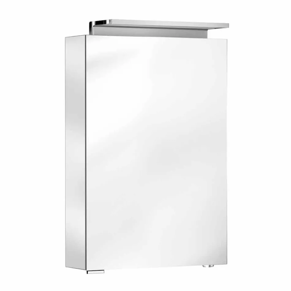 Modern förvaringsspegel med kristallhyllor och LED-ljus - Bramo Viadurini