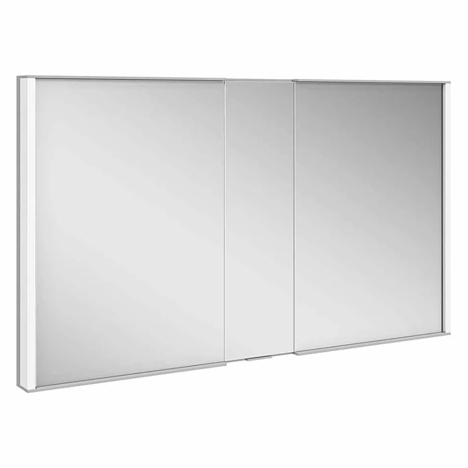 Modern infälld spegelbehållare med LED-ljus och pekskärm - Demon Viadurini