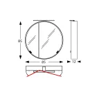 Rund spegelbehållare i metall med dubbelspegel Tillverkad i Italien - Charles Viadurini