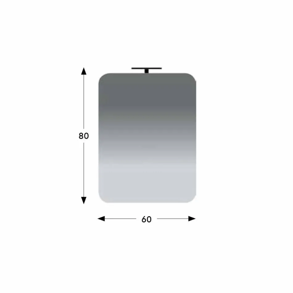 Väggbadrumsspegel med modern design LED-lampa tillverkad i Italien - Guido Viadurini