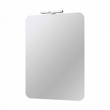 Väggbadrumsspegel med modern design LED-lampa tillverkad i Italien - Guido Viadurini