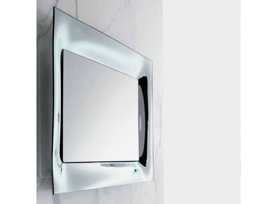 Badrum spegel ram smält glas silver modern design Arin