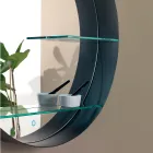 Badrumsspegel i metall med 2 glashyllor tillverkad i Italien - Einstein Viadurini