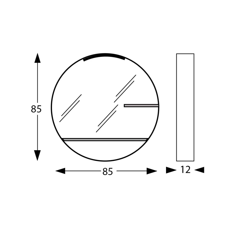 Badrumsspegel i metall med 2 glashyllor tillverkad i Italien - Einstein Viadurini