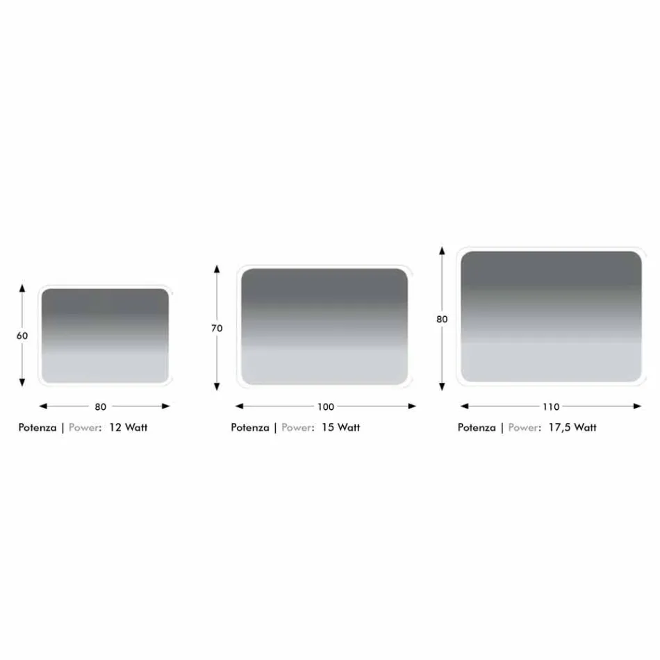 Rundad badrumsspegel med LED-bakgrundsbelysning Made in Italy - Pato Viadurini