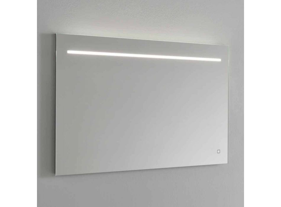 Modern väggspegel med LED-ljus och stålram Tillverkad i Italien - Yutta Viadurini