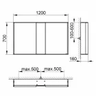 Modern väggspegel med 3 dörrar i silvermålad aluminium - Demon Viadurini