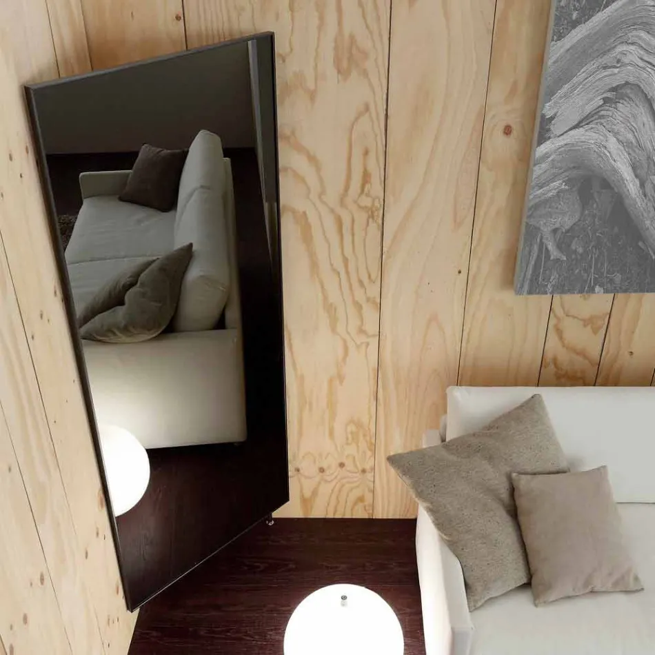 Väggspegel med öppningsdörr och klädkrokar tillverkad i Italien - Boro Viadurini