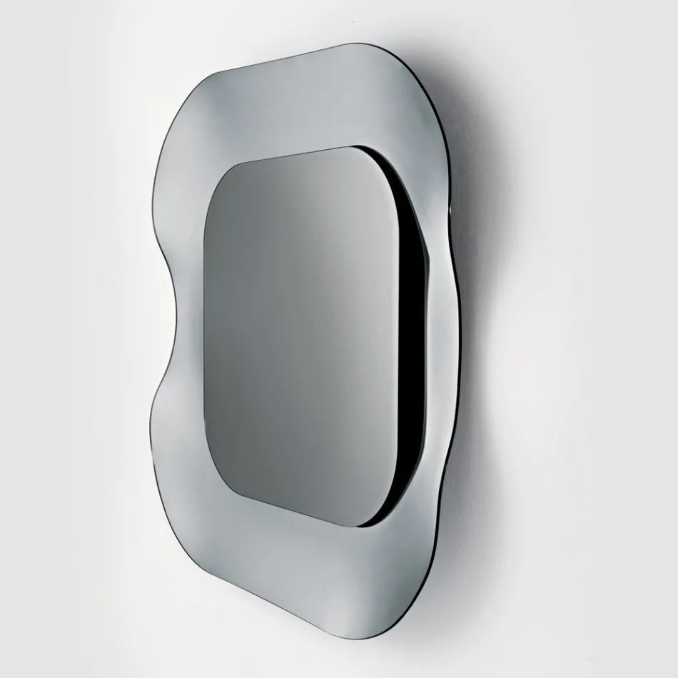 Väggspegel med ram i smält glas tillverkad i Italien - Adored Viadurini