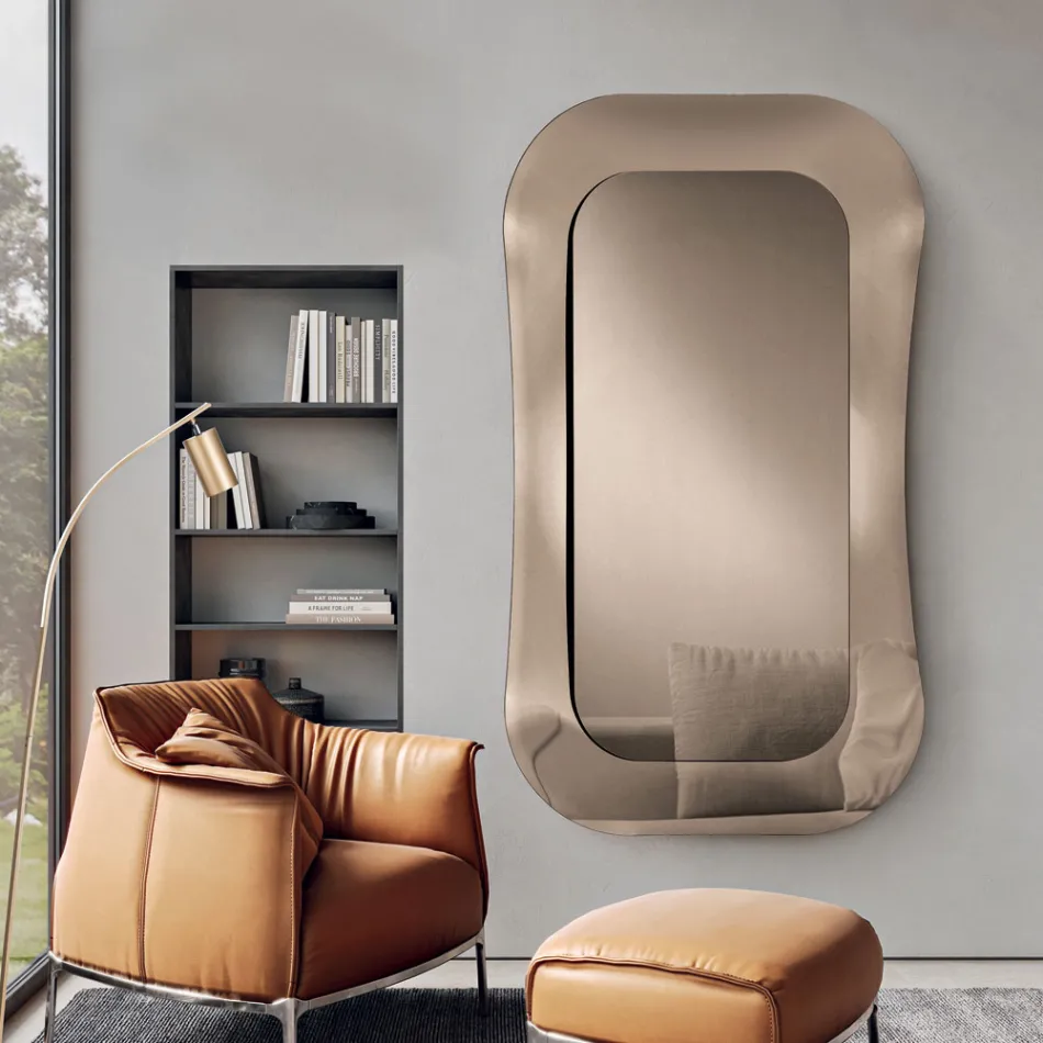 Väggspegel med ram i smält glas tillverkad i Italien - Adored Viadurini