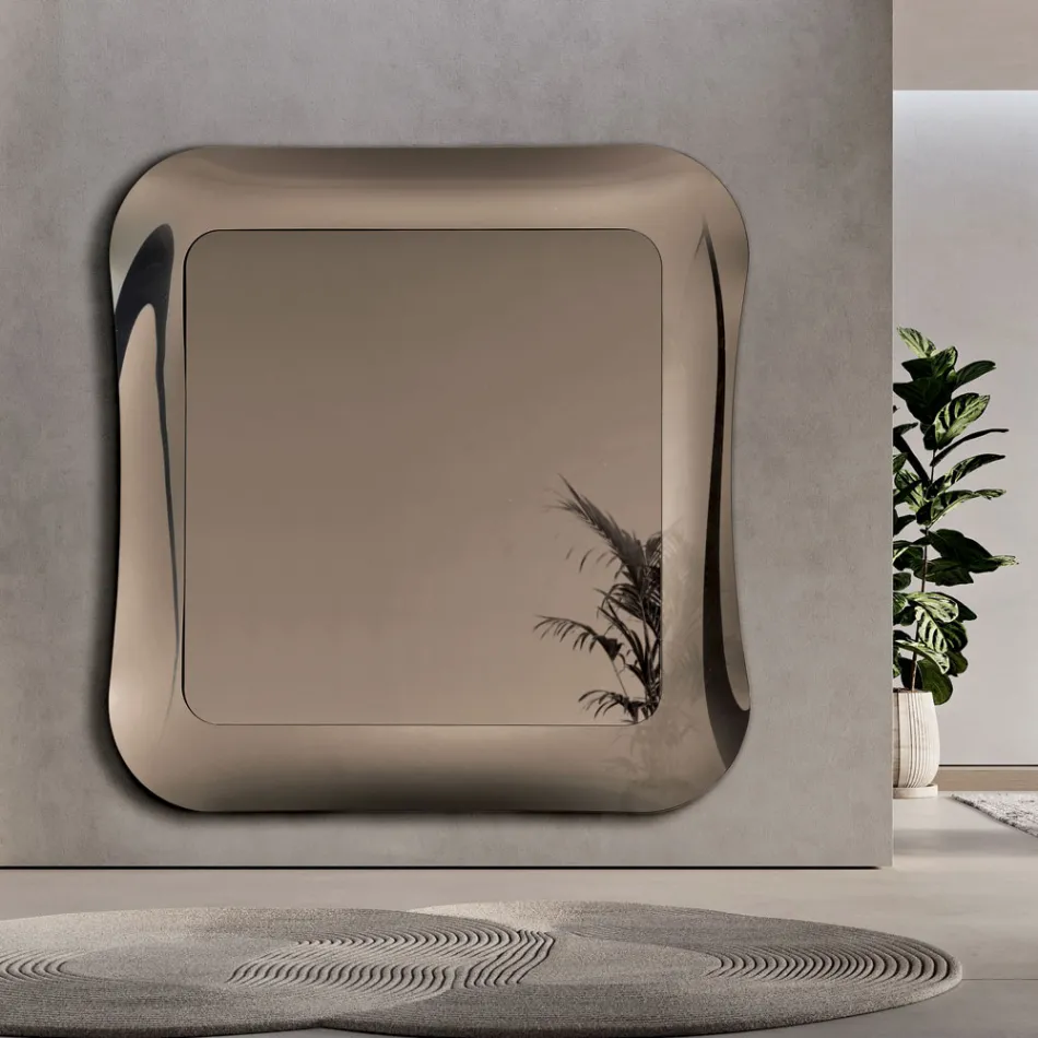 Väggspegel med ram i smält glas tillverkad i Italien - Adored Viadurini