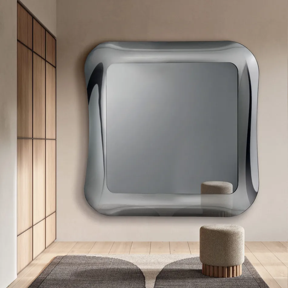 Väggspegel med ram i smält glas tillverkad i Italien - Adored Viadurini