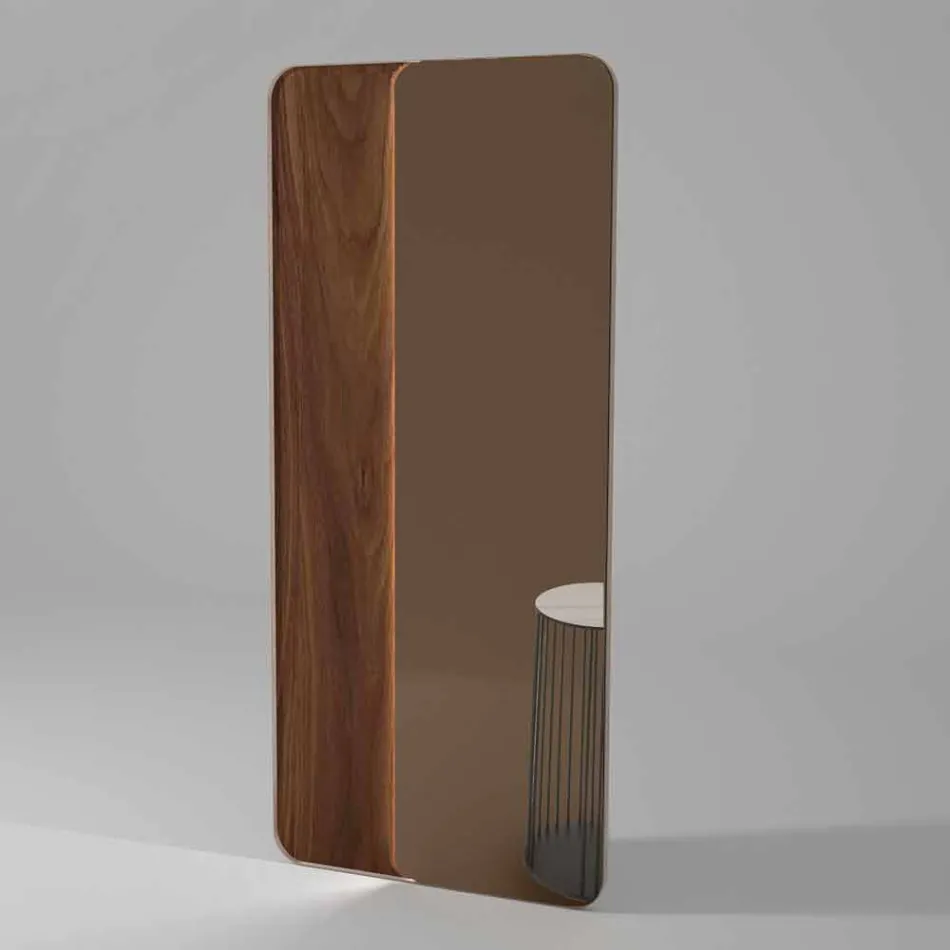 Väggspegel med trä eller keramikinsats Tillverkad i Italien - Montecarlo Viadurini