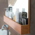 Väggspegel med struktur och förvaringsutrymme i teak - Palima Viadurini