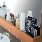 Väggspegel med struktur och förvaringsutrymme i teak - Palima Viadurini