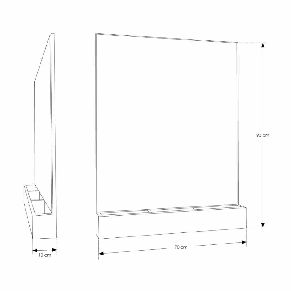 Väggspegel med struktur och förvaringsutrymme i teak - Palima Viadurini