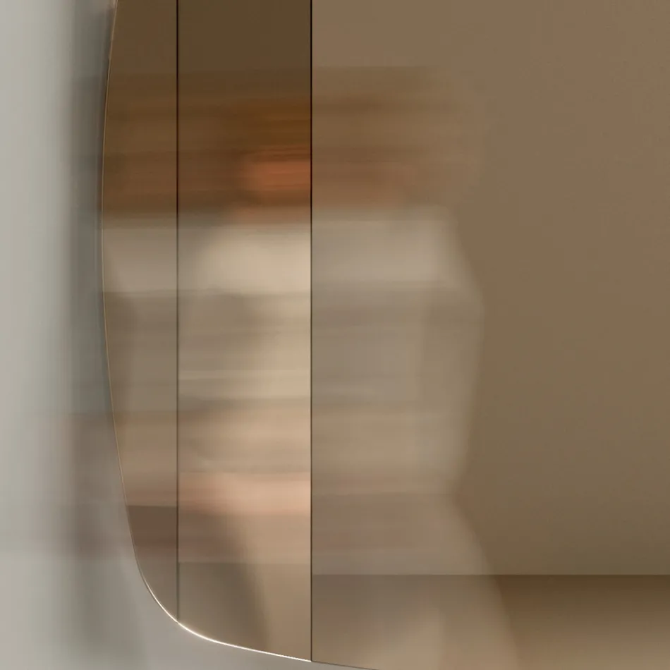 Väggspegel med struktur i svartmålat trä Tillverkad i Italien - Arya Viadurini