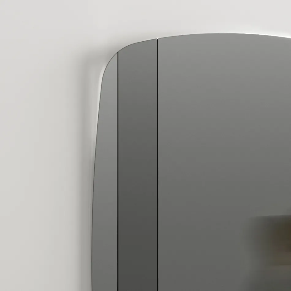 Väggspegel med struktur i svartmålat trä Tillverkad i Italien - Arya Viadurini