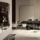 Väggspegel med struktur i svartmålat trä Tillverkad i Italien - Arya Viadurini