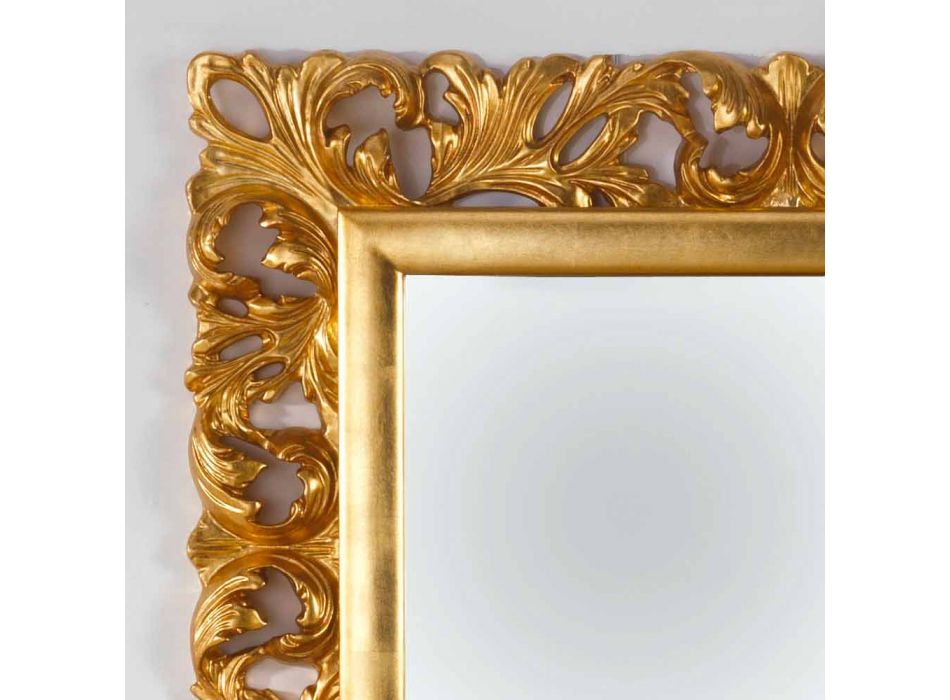 Mirror designen bladguld fullföljande vägg Gudin, 108x87 cm Viadurini