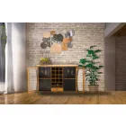 Modern design väggspegel i trä och järn - Ortensio Viadurini