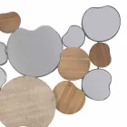 Modern design väggspegel i trä och järn - Ortensio Viadurini