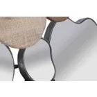 Modern design väggspegel i trä och järn - Ortensio Viadurini