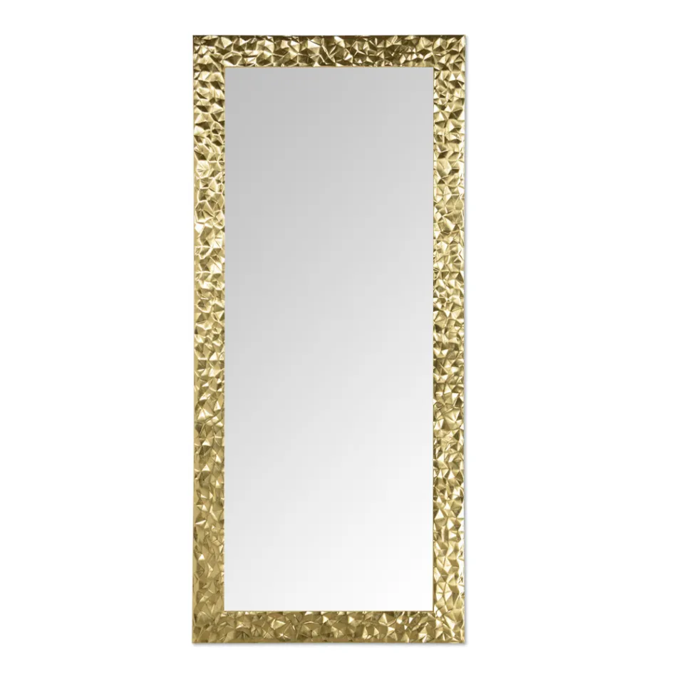 Väggspegel i handdekorerat trä tillverkat i Italien - Niagara Viadurini