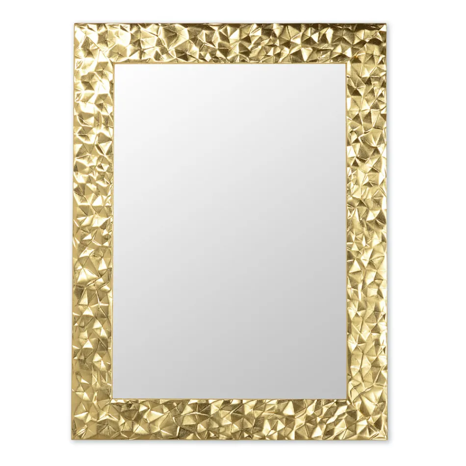 Väggspegel i handdekorerat trä tillverkat i Italien - Niagara Viadurini