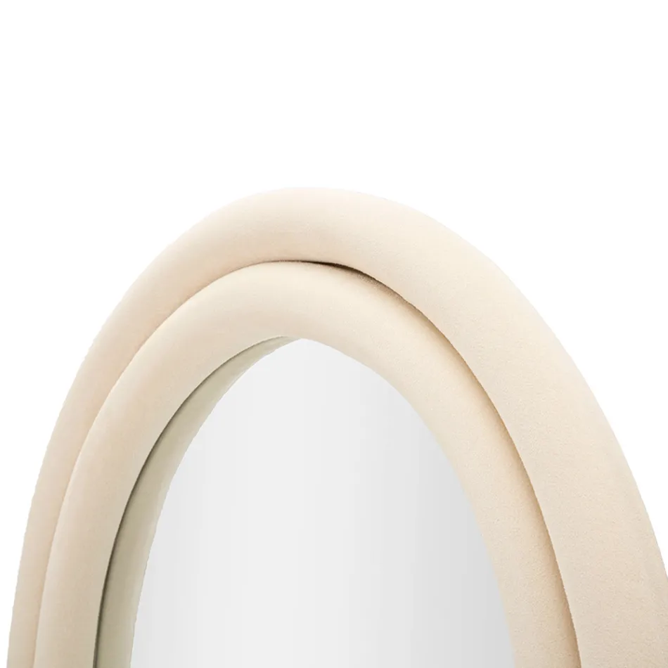 Sammetsklädd MDF väggspegel med välvd topp - Jessica Viadurini