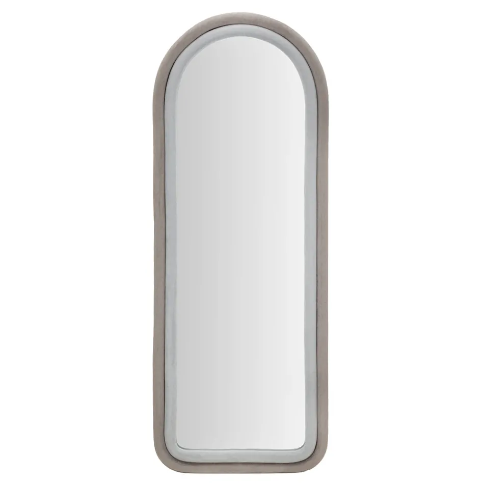 Sammetsklädd MDF väggspegel med välvd topp - Jessica Viadurini