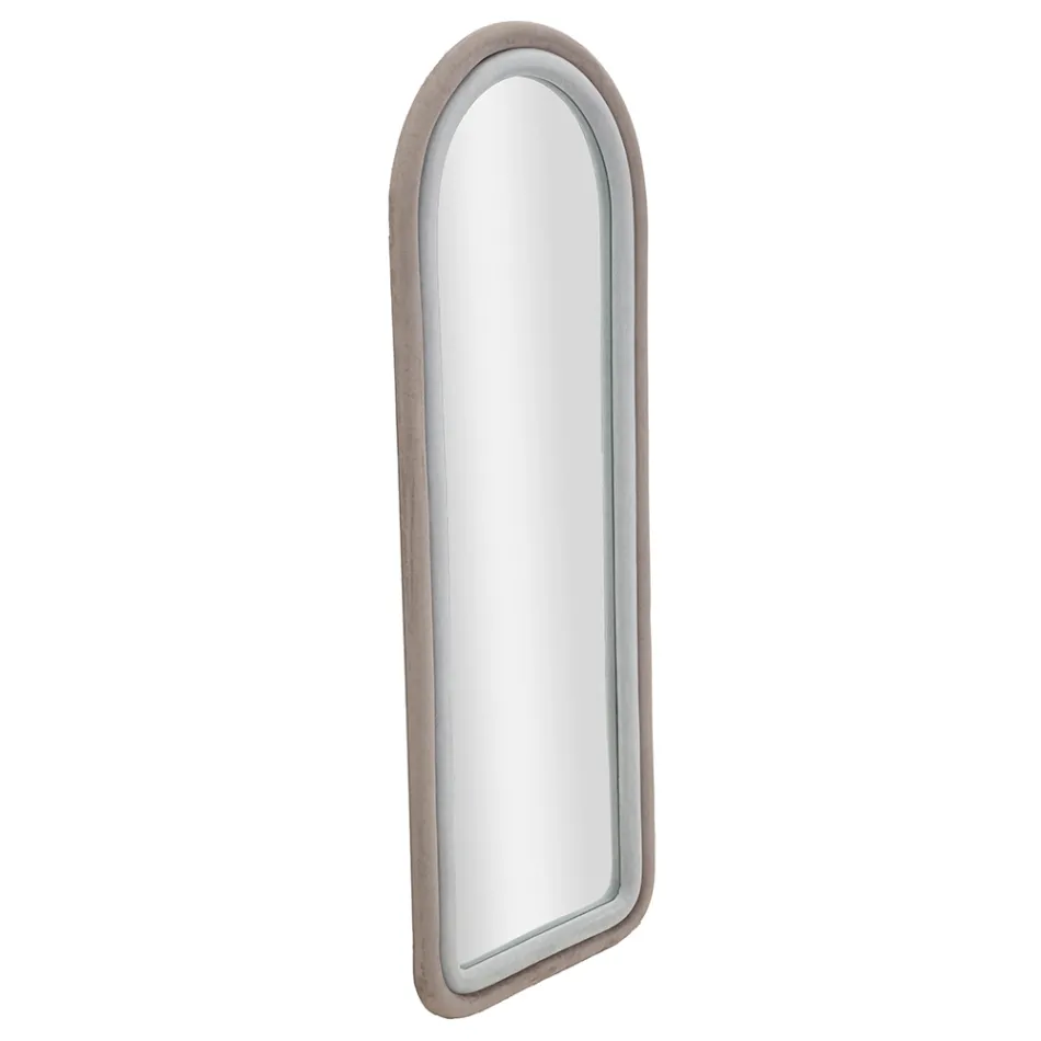 Sammetsklädd MDF väggspegel med välvd topp - Jessica Viadurini