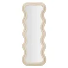 Väggspegel i MDF täckt av sammet med vågiga linjer - Sheldon Viadurini