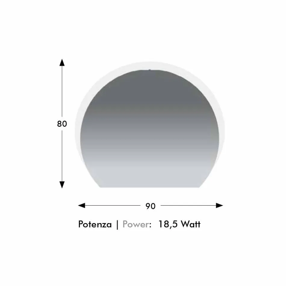 Modern väggspegel med sandblästrad detalj och LED Tillverkad i Italien - Rialto Viadurini