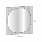 Rökt färg modern fyrkantig väggspegel tillverkad i Italien - Bandolero Viadurini