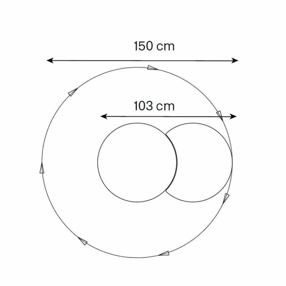Rund väggspegel med satellit som roterar 360 ° Tillverkad i Italien - Shaki Viadurini