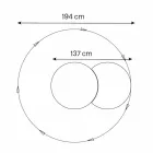 Rund väggspegel med satellit som roterar 360 ° Tillverkad i Italien - Shaki Viadurini